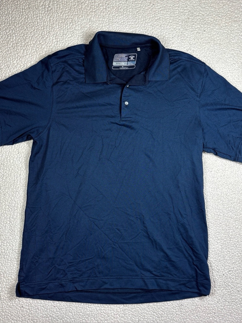 Cutter & Buck CB DryTec Luxe NanoTex Polo Shirt Men XL Navy Blue Golf Performanc